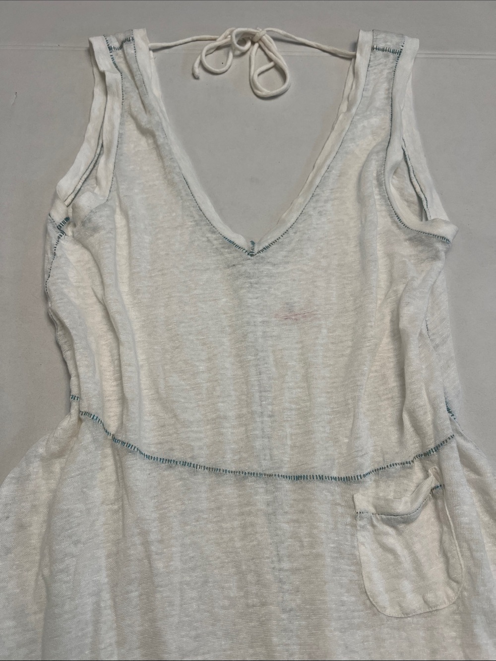 PETE & GRETA JOHNNY WAS WHITE LINEN BOHO TUNIC TOP SIZE SMALL - Picture 5 of 14